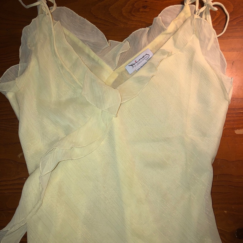 Jessica Simpson brand yellow tie tank top